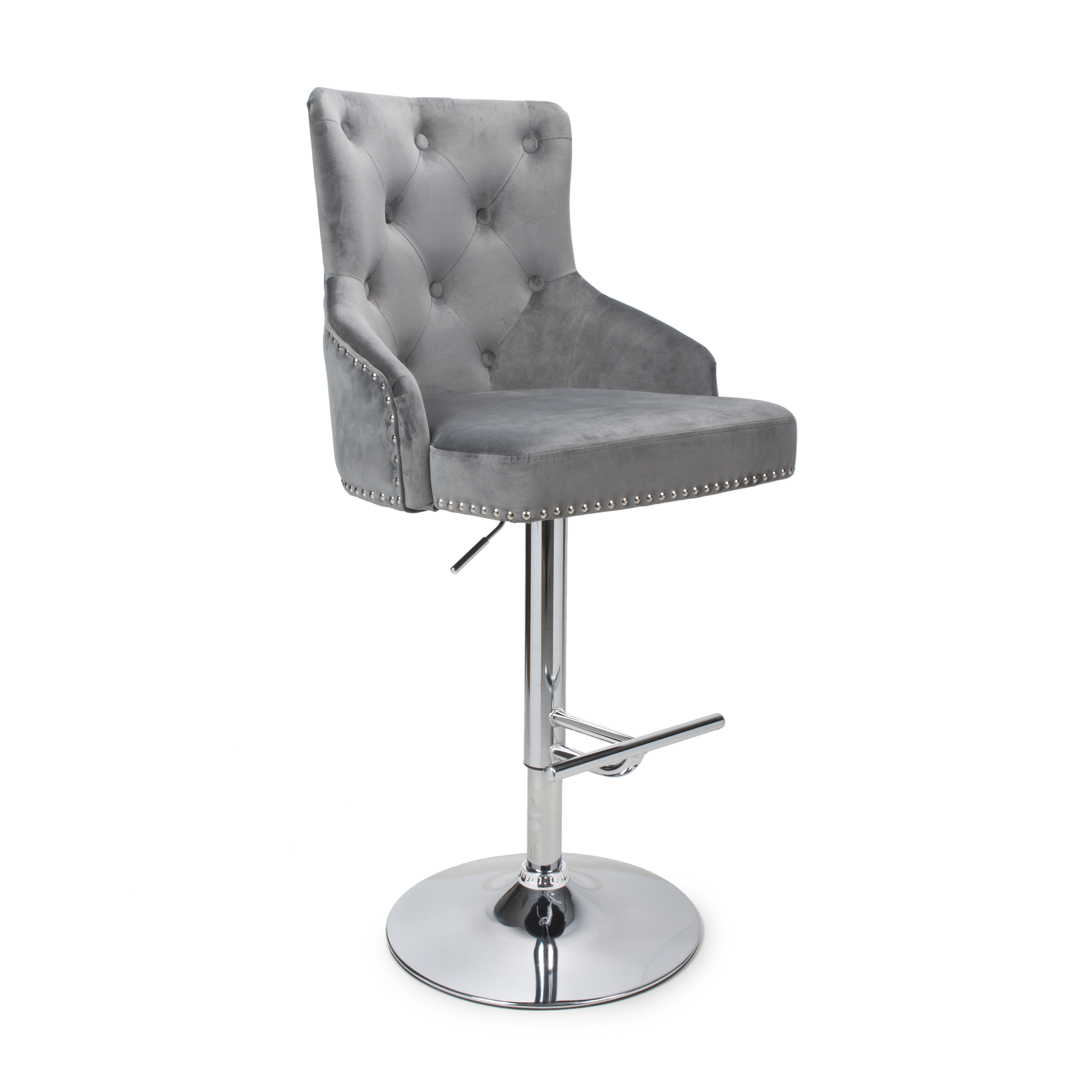Shankar Rocco Brushed Velvet Grey Bar Stool Barnardo s Online Charity Shop
